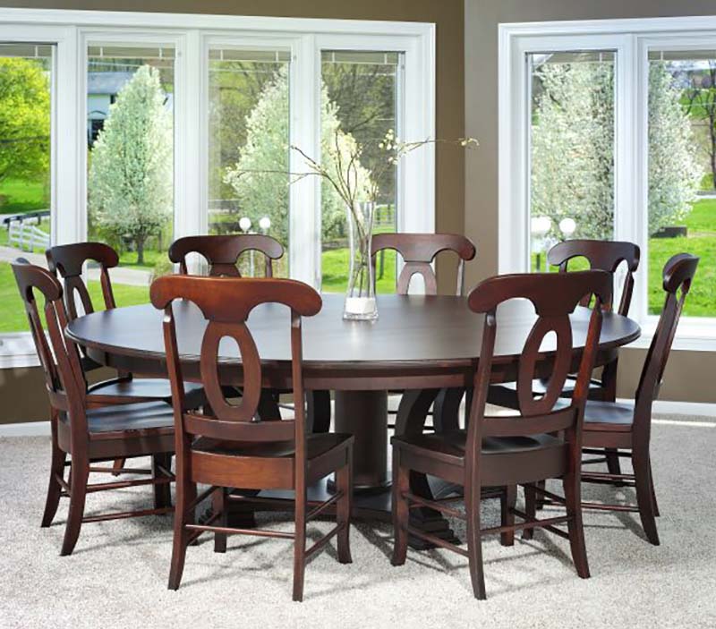 Birmingham Collection Home Wood Furniture, Large Round Dining Table Seats 8